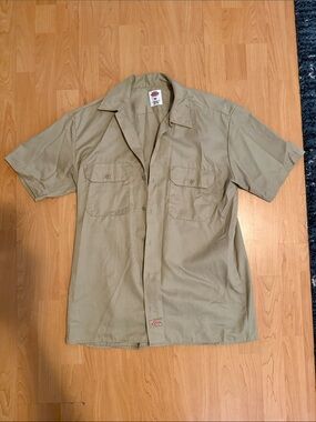 Dickies Short Sleeve Work Shirt in Light Khaki